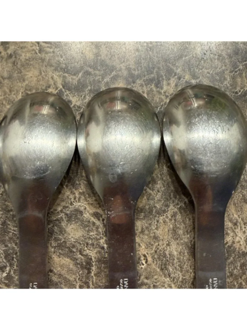 6 Dansk Thebe Stainless Place Oval Soup Spoons Japan Satin Ribbed Flatware